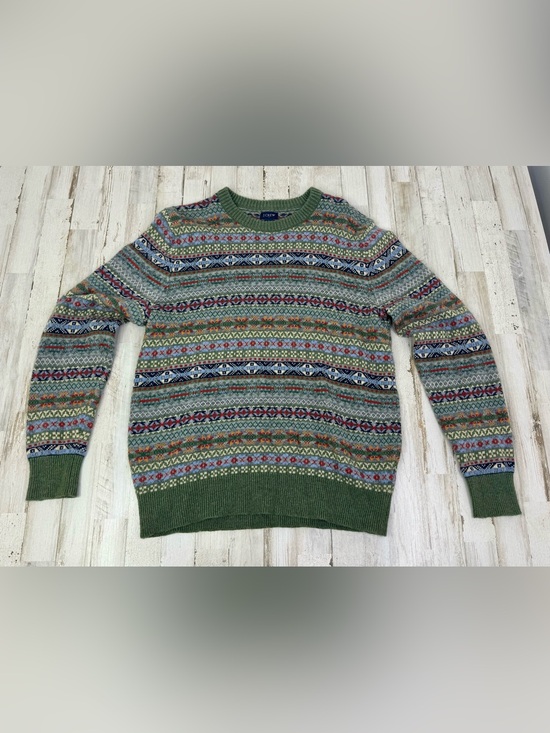 J. Crew Other - J Crew Fair Isle Lambswool Blend Crewneck Sweater Men Large Green Nordic